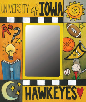 "Black and Gold Forever" Picture Frame – University of Iowa frame with academics and sports motif front view