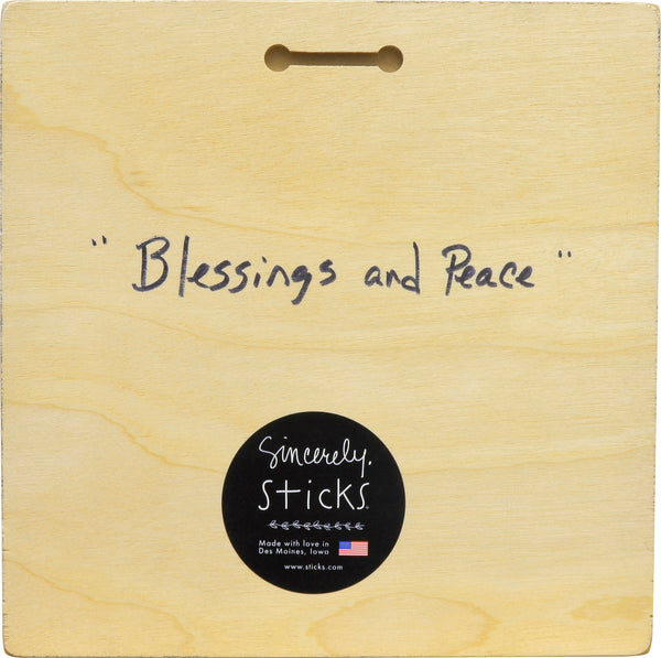 "Blessings and Peace" Plaque – Celebrate plaque with star of David and menorah motif back view