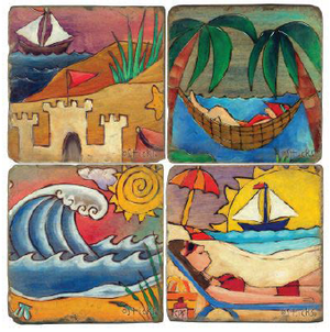 Relax on the beach coaster set designs