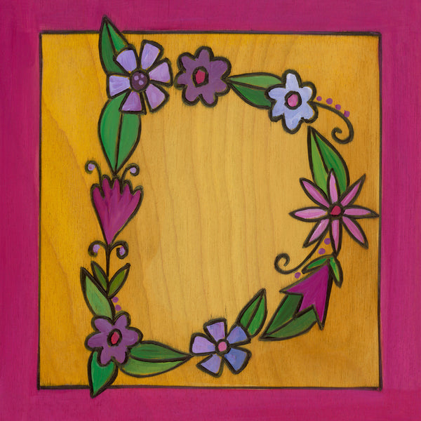 Sincerely, Sticks "D" Alphabet Letter Plaque option 3 written out in flowers