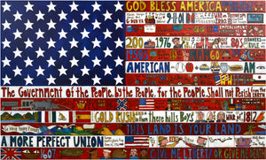 American Flag Plaque 2008 Edition –  Original plaque, large and hand crafted with American motifs to honor the United States