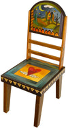 Sticks handmade chair with vibrant folk art imagery