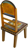 Sticks handmade chair with vibrant folk art imagery