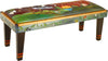 Sticks handmade 4' bench with leather and four seasons landscape