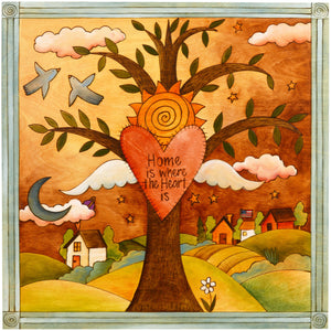 Sticks handmade wall plaque with tree of life and motivational imagery