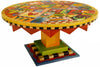 Round Coffee Table –  "Always Leave Room for Dessert" round coffee table with sun, moon and home motif