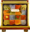 Chest –  "Treasures" chest with sun and moon on the horizon motif