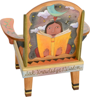 Friedrich's Chair –  "There are so Many Reasons to Read" Friedrich's chair with girl reading under a starry night motif
