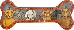Horizontal Dog Leash Rack –  Bone shaped dog leash rack with many types of pups!