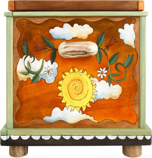 Chest –  Day and Night chest with sun and moon over the horizons motif