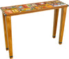 Sticks handmade console table with colorful life icons