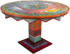 Sticks handmade dining table with gorgeous, colorful four seasons design