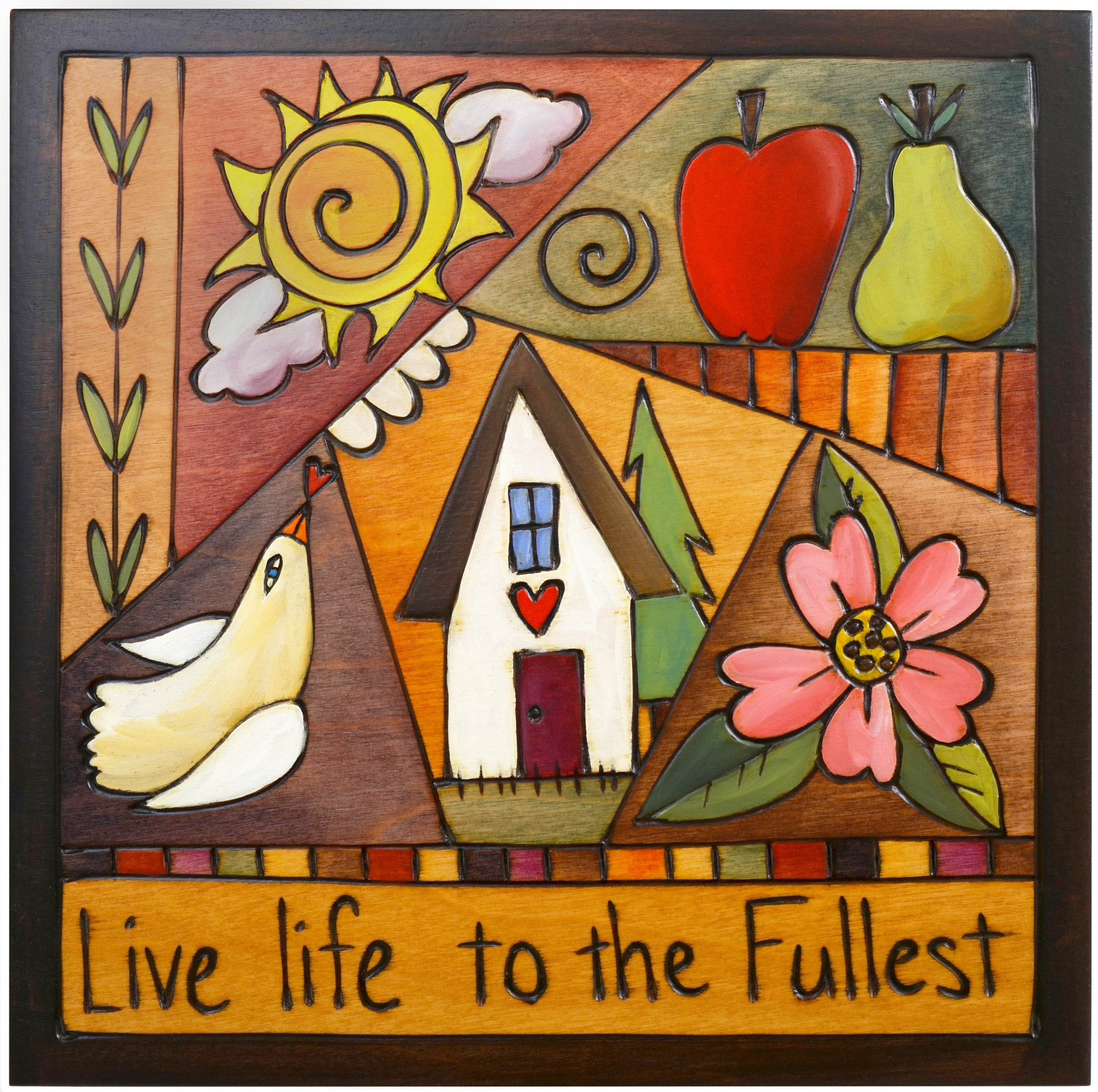 Sticks handmade wall plaque with 