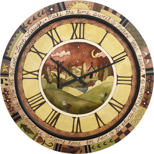 Sticks handmade 36"D wall clock with elegant, neutral color scheme