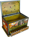 Chest with Drawer –  "Treasures" chest with drawer with four seasons landscapes motif