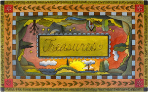 Chest with Drawer –  "Treasures" chest with drawer with four seasons landscapes motif