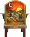 Friedrich's Chair and Matching Ottoman –  Lovely landscape motif with a sunset on a hillside