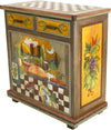 Small Buffet –  Small buffet with food in the kitchen with sun and moon in the sky motif