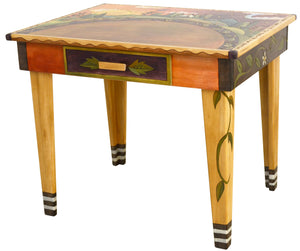 Small Desk –  "Live Life to the Fullest" small desk with sun and moon over the horizon motif