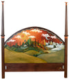 Queen Bed with Posts –  Changing Seasons queen bed with posts with scenes of the four seasons motif