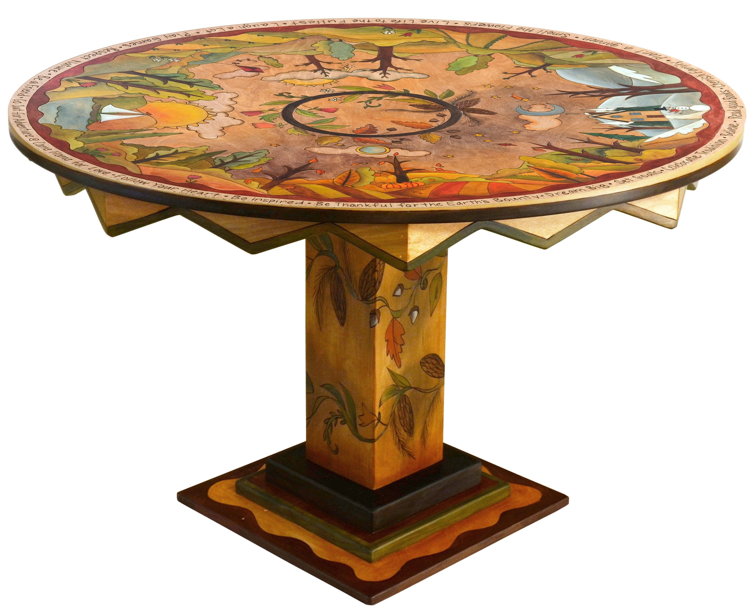 Sticks handmade dining table with four seasons design