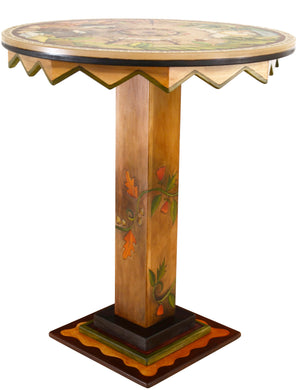 Bar Height Table –  "See the World" bar height table with beautiful landscapes of the changing seasons motif