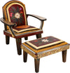 Friedrich's Chair and Matching Ottoman –  Beautiful warm colored Friedrich's chair with ottoman and sunset over the rolling hills motif