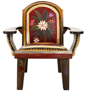 Friedrich's Chair and Matching Ottoman –  Beautiful warm colored Friedrich's chair with ottoman and sunset over the rolling hills motif