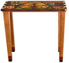 Sticks handmade console table with tree of life and colorful life icons