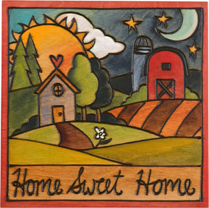 7"x7" Plaque –  "Home sweet home" farm landscape design