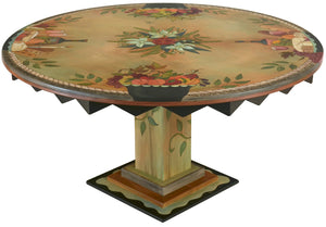 Sticks handmade dining table with lovely fruit banquet theme and wine and cheese motif