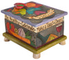 Recipe Box – Elegant "recipes" box with a sweet blue bird and various foods motif