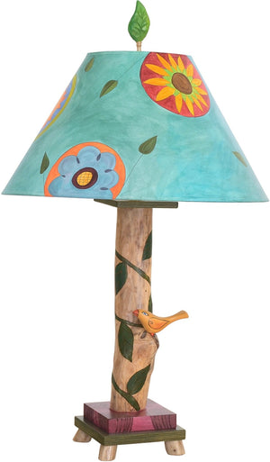 Log Table Lamp –  Beautiful little table lamp with floral and vine motifs