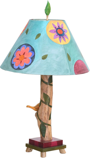 Log Table Lamp –  Beautiful little table lamp with floral and vine motifs