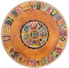 Sticks handmade dining table with colorful folk art imagery