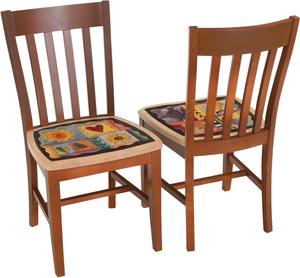 Pops Chair Set –  Dining chair set with color block icons and symbols on each seat