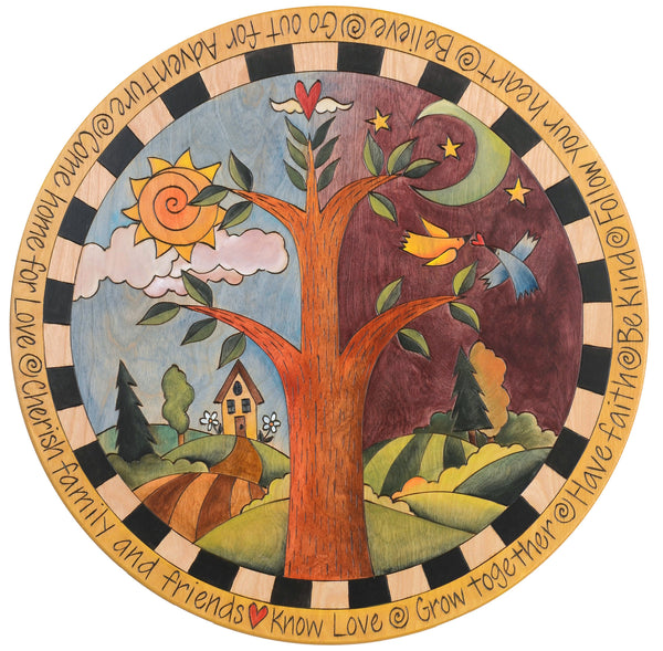 Sticks Handmade 20"D lazy susan with tree of life