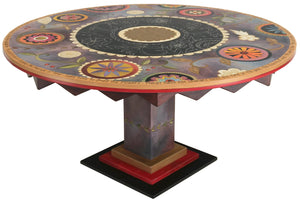 Sticks handmade dining table with contemporary floral design