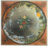 Square Dining Table –  "Go Out for Adventure/Come Home for Love" dining table with sun and moon over beautiful scene of the changing four seasons motif