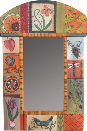 Small Mirror –  Beautiful mirror with contemporary floral motif