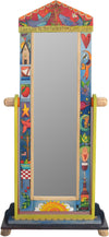 Wardrobe Mirror on Stand –  "Live Life to the Fullest" mirror on stand with birds and tree of life motif