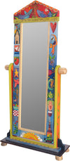 Wardrobe Mirror on Stand –  "Live Life to the Fullest" mirror on stand with birds and tree of life motif