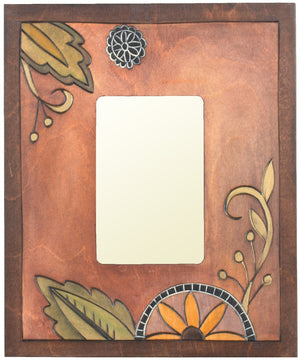 4"x6" Picture Frame – Handsome botanical frame design with scratchboard accents