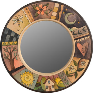 Small Circle Mirror –  Lovely round mirror with elegant block icons