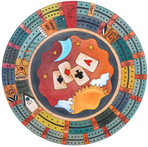 20" Cribbage Lazy Susan –  Game night is in the cards with this playing card themed cribbage lazy susan