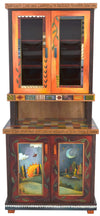 China Hutch –  "Approach Love and Cooking with Reckless Abandon" China hutch with sun and moon motif