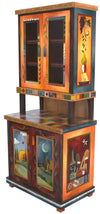 China Hutch –  "Approach Love and Cooking with Reckless Abandon" China hutch with sun and moon motif