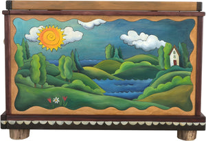 Chest –  "Treasures" chest with winter and summer landscape motif