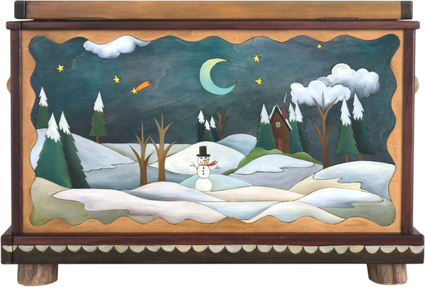 Chest –  "Treasures" chest with winter and summer landscape motif