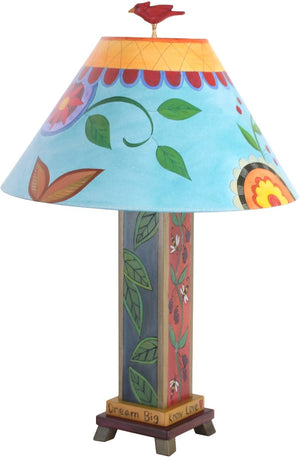 Box Table Lamp –  Contemporary, fun and eclectic table lamp with floral motifs